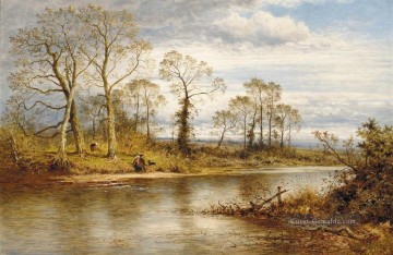 Strom Fluss Bach Werke - Ein englischer Fluss im Herbst Landschaft Benjamin Williams Leader